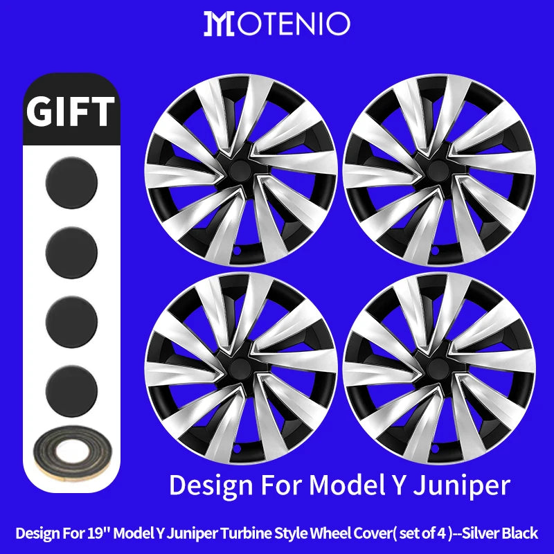 MOTENIO Tesla Model Y Turbine Wheel Cap Set For Hubs
