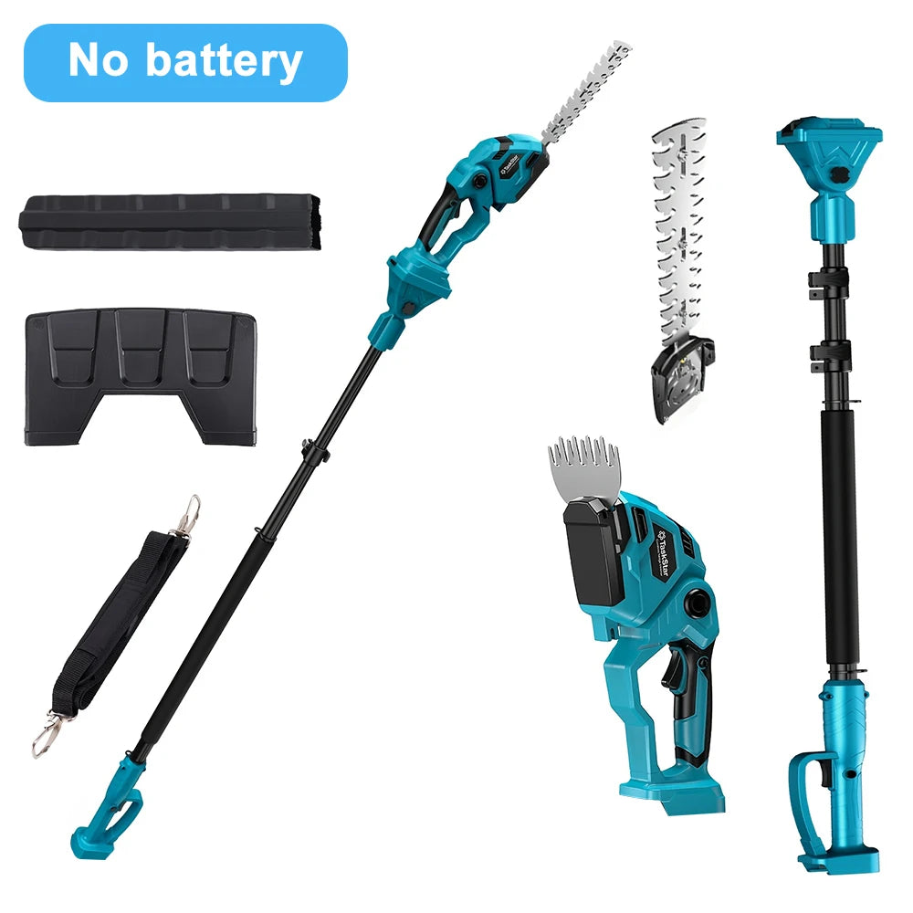 TaskStar 3-in-1 Cordless Telescopic Pole Hedge Trimmer&Electric Grass Shears&Hedge Clippers For Garden Weed Bush Tree Branches