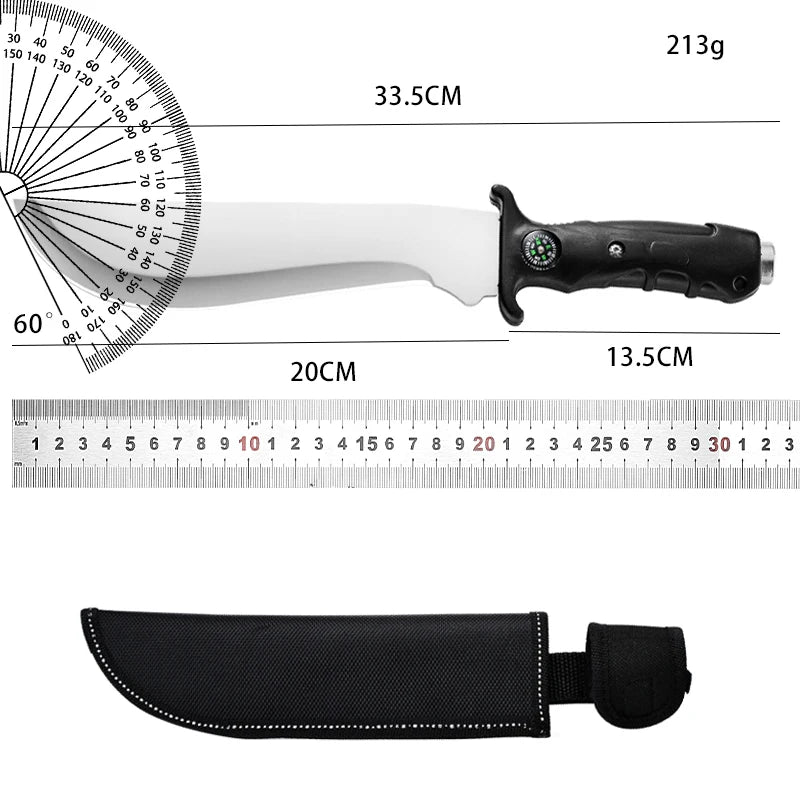 Stainless steel camping knife - Outdoor hiking knife, climbing knife, fishing knife, men's knife, with safety guard handle