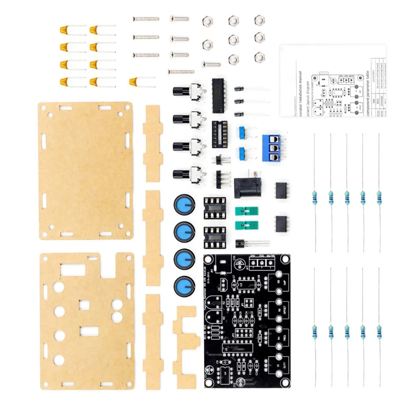 ICL8038 Low-Frequency Signal Generator DIY Kit 12V Xr2206 Shell 5Hz-400kHz Multi-Wave Welding Electronic Circuit Experiment Kit