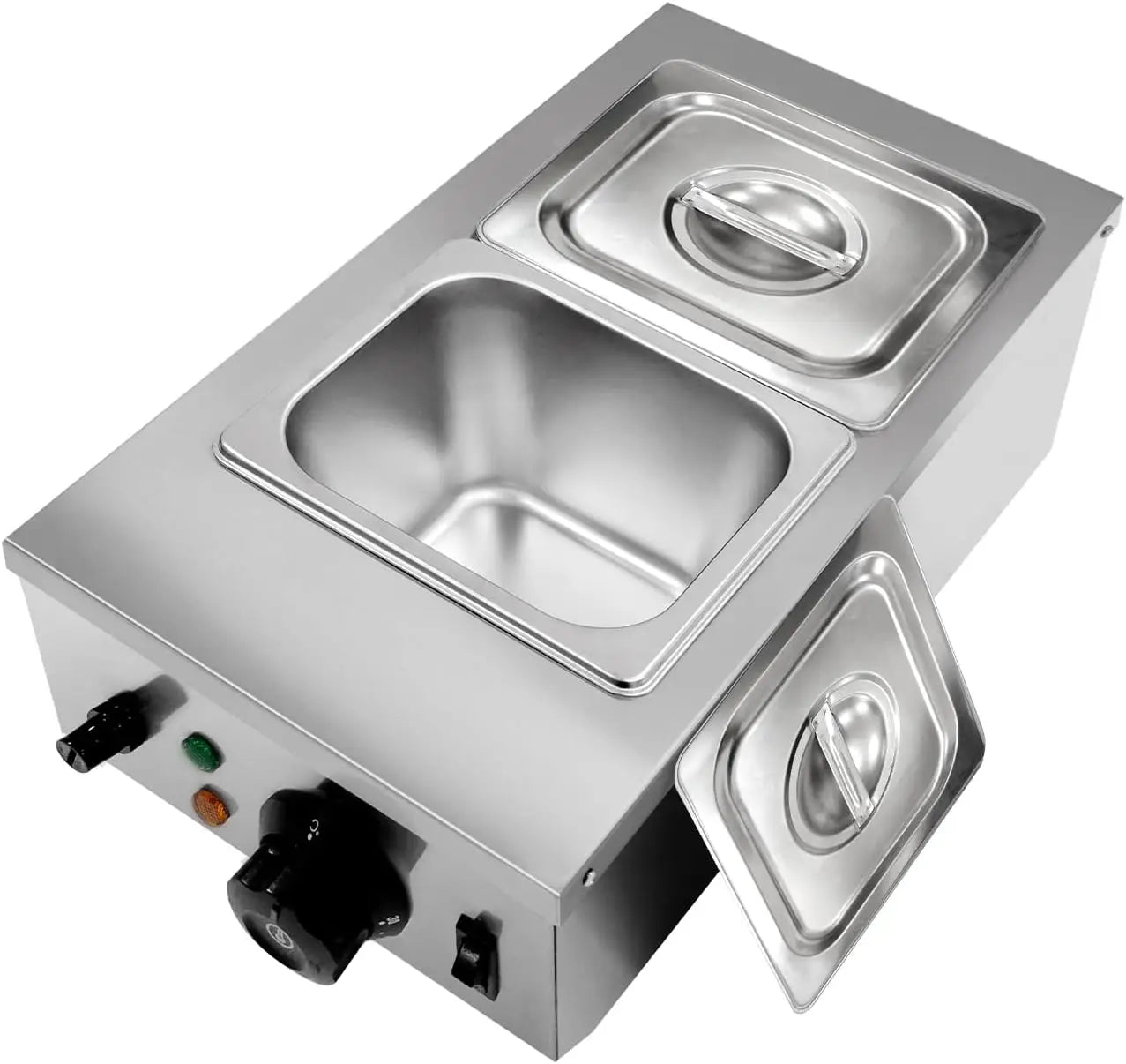 Chocolate Melting Machine, 2/3 Tanks Stainless Steel Chocolate Tempering Machine with Lid,Electric Commercial Food Warmer