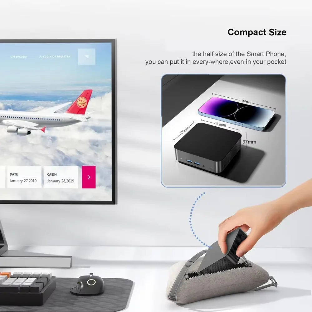2026 Portable Mini PC Gamer Intel Core i9 8950HK i3 6100 Windows 11 Mini Computer 16GB RAM 512GB 1TB SSD 4K HD Gaming Desktop PC