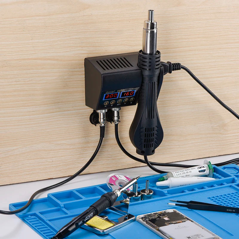 2 in 1 750W Hot Air Gun LCD Digital Display Welding Rework Station for Cell-phone BGA SMD IC Repair Soldering Iron Station 8898