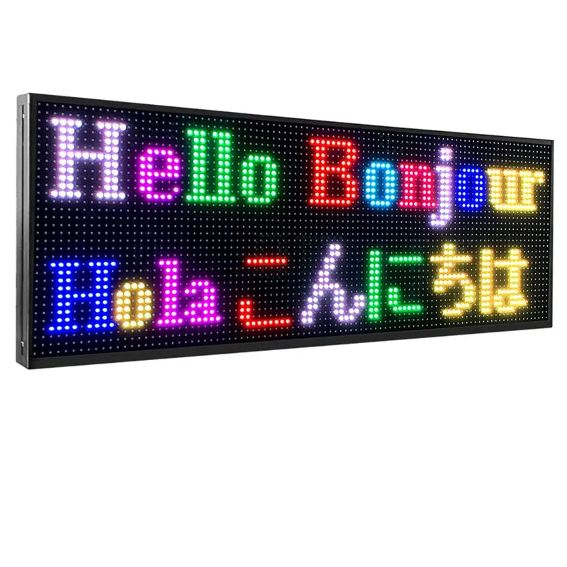 P10 Outdoor WIFI Led Panel Full Color Led Sign 39"x14'' With High Resolution Scrolling Led Sign Programmable for Business