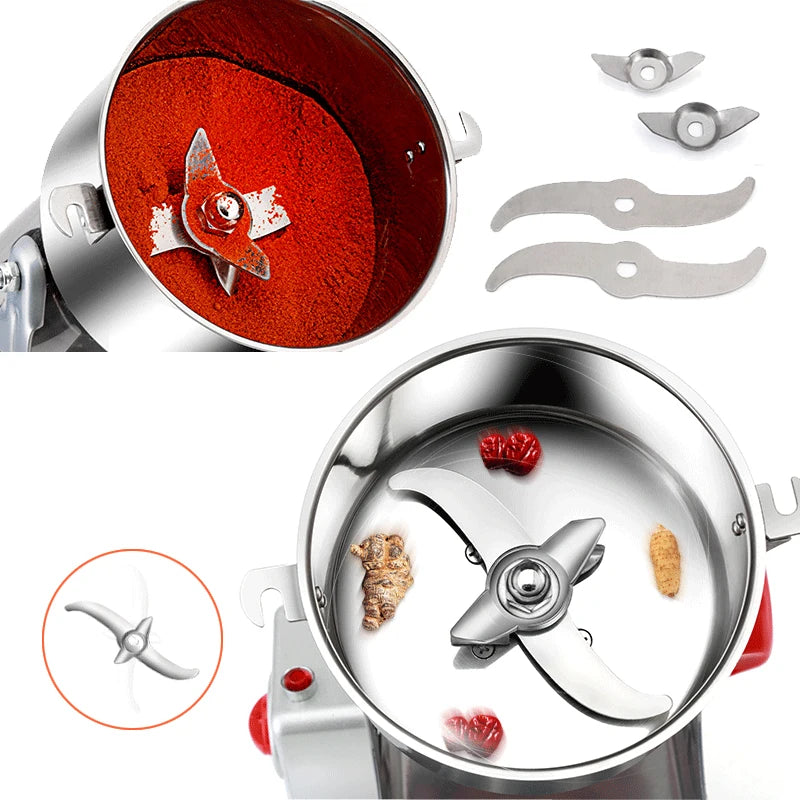 BioloMix Dry Food Grinder Mill 800g 700g - Grain Spice Herb Cereal Coffee Grinder Gristmill for Flour Powder Crushing