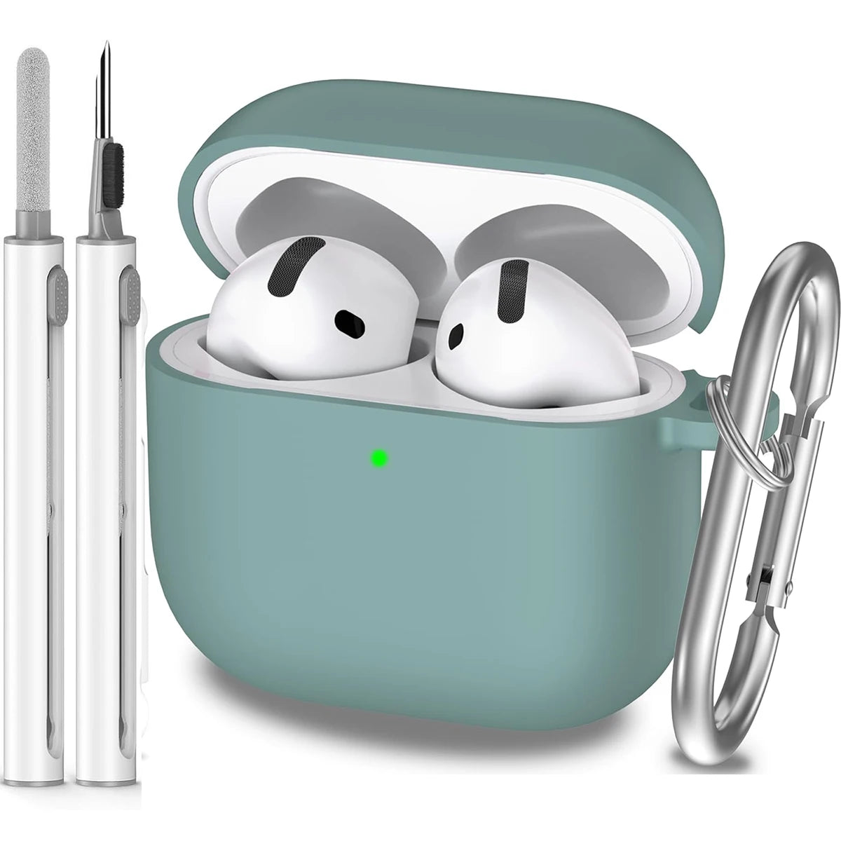 Ceeslin Shock-Absorbing Silicone Case For Airpods 4 With Keychain