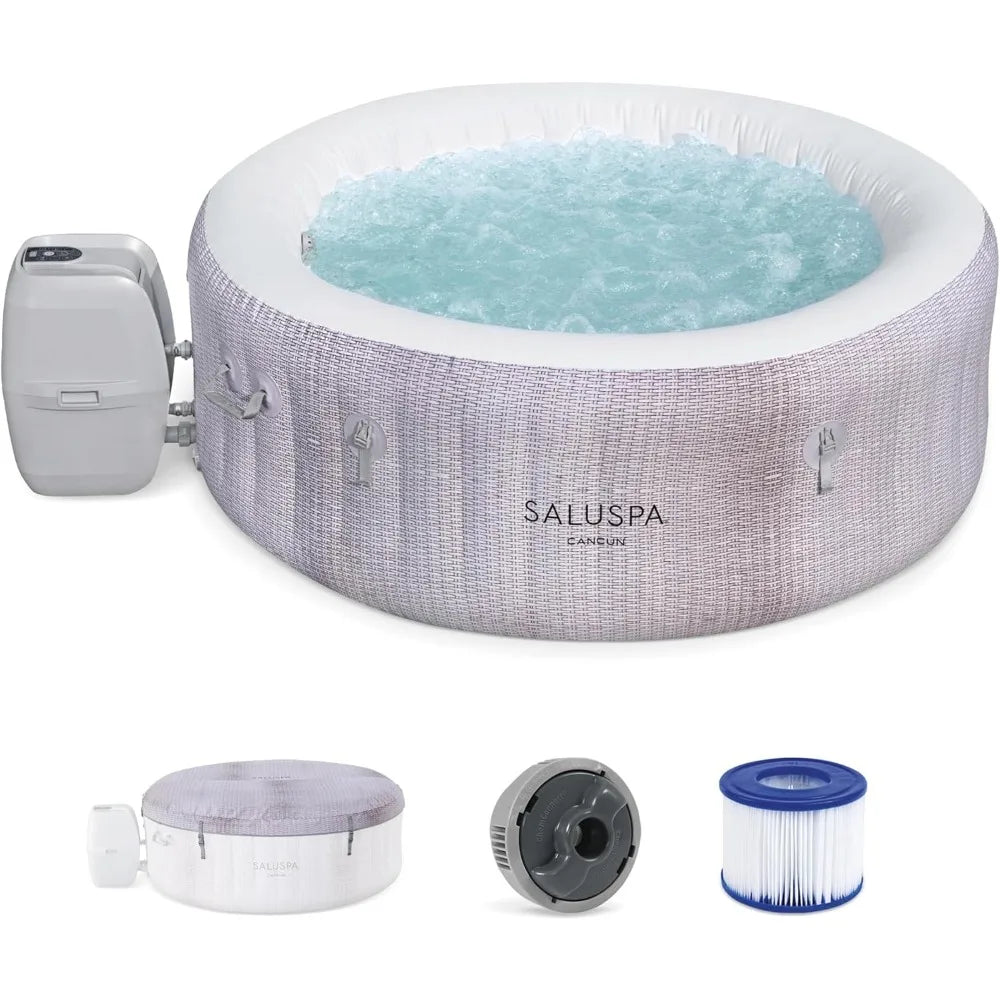 SaluSpa Portable Inflatable Hot Tub Featuring 120 Relaxing Airjet Bubbles