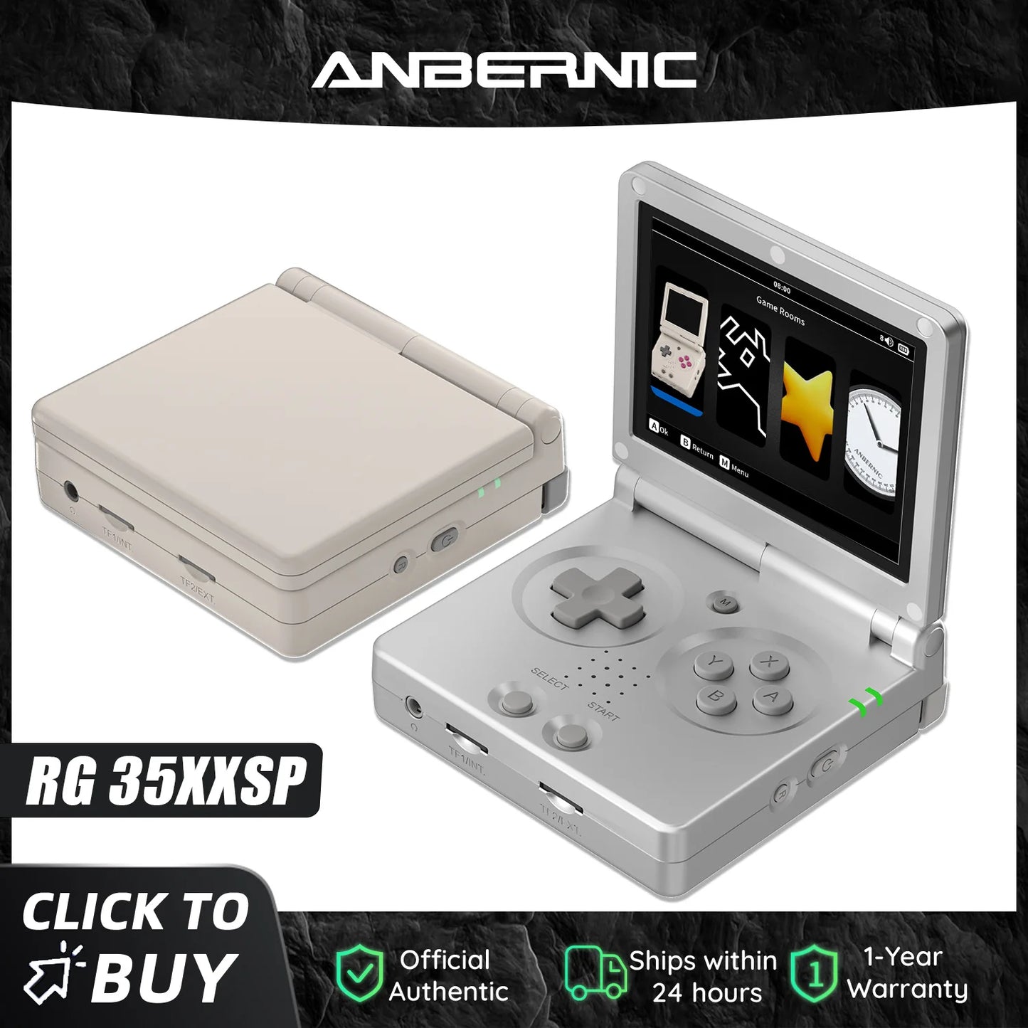 Anbernic RG35XXSP 3.5'' IPS Screen Flip Handheld Console Linux System HDMI-compatible TV Output  64G 5500 Games Pre-installed