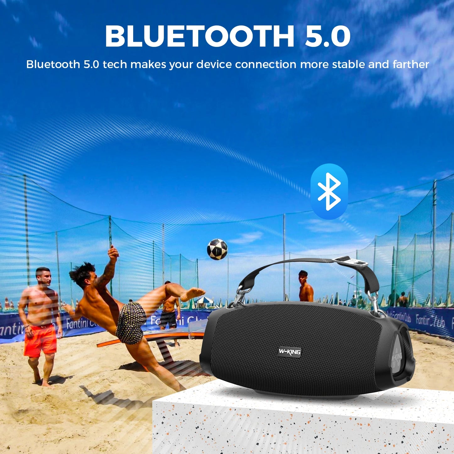 W King X10mic 120 Watt Portable Waterproof Bluetooth Speaker With Microphone
