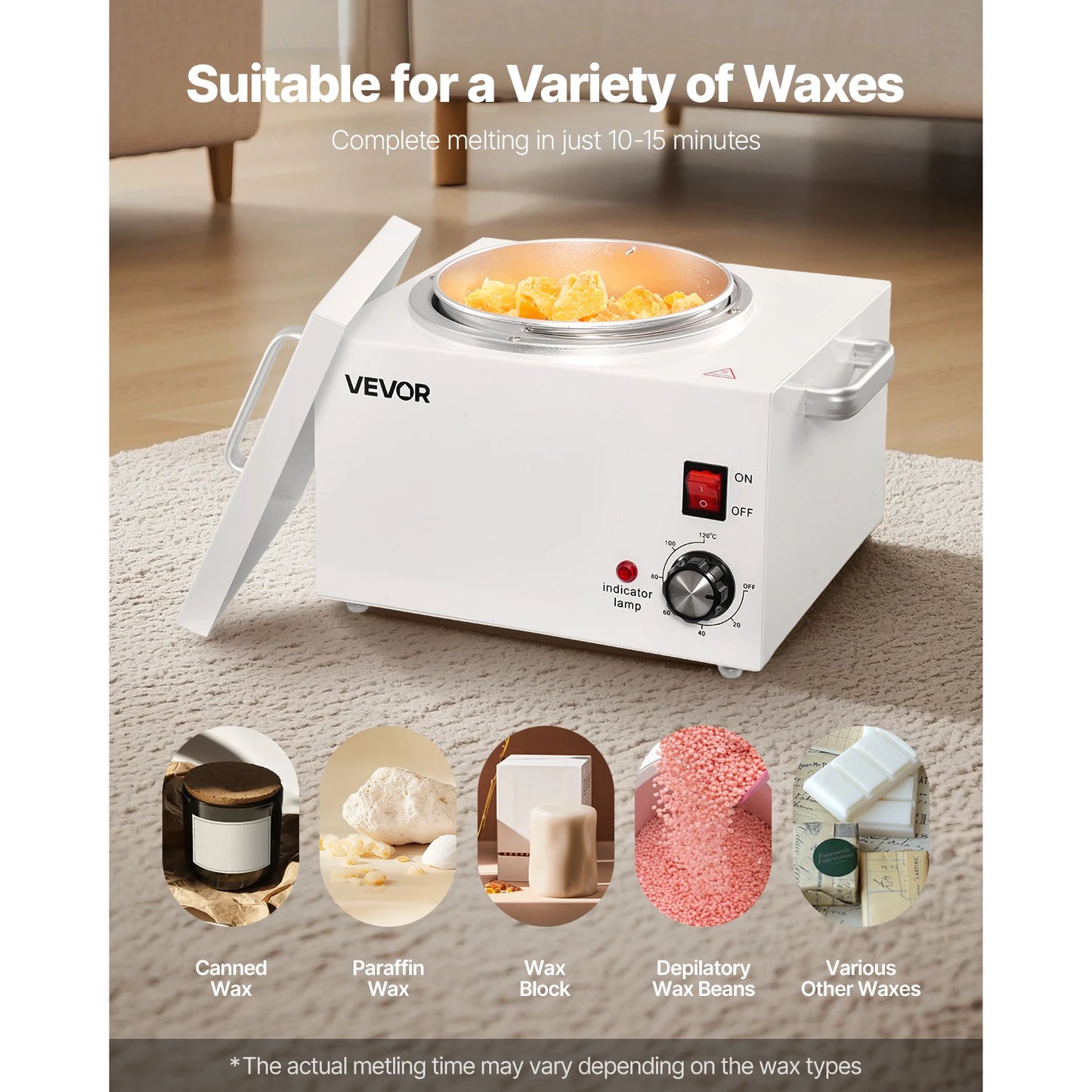 SucceBuy Single Wax Warmer 3000ML 300W Professional Wax Warmer Adjustable Electric Waxing Heater Pot for Home Use Beauty Salon