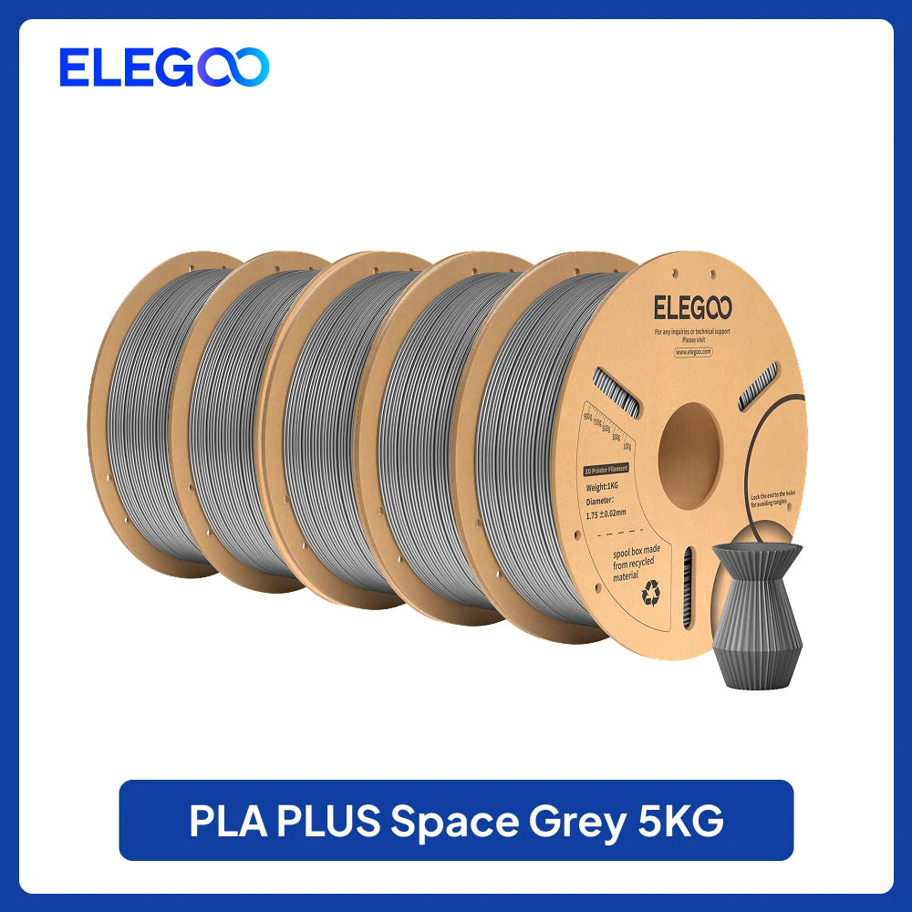 ELEGOO 4KG/5KG/10KG PLA+ Filament 1.75mm 3D PLA for FDM Printer
