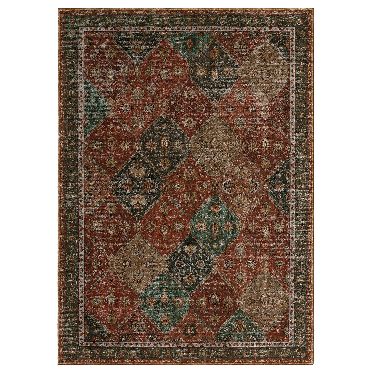 Geometric Polyester Rug, Machine Washable With Stain And Water Resistance