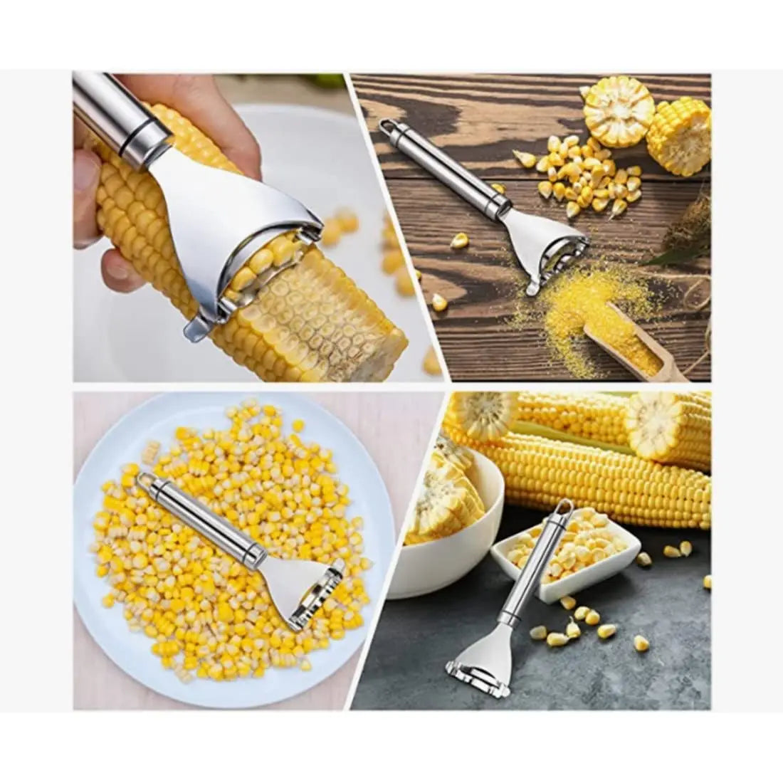 Home Y-Shaped Corn Peeler - Stainless Steel Fast Kernel Remover 3 Seconds Per Corn Kitchen Corn Shelling Lazy Tool