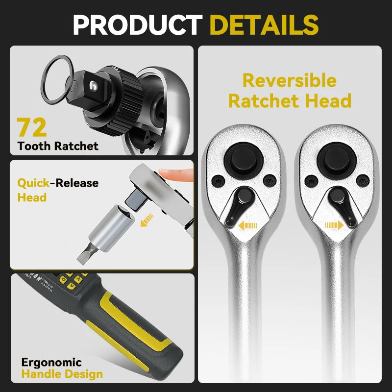 1/2'' Digital Torque Wrench 2% Accuracy Hand Tools 1/4'' 3/8'' Torque Wrench Digital For Auto Motorcycle Bike Waxtron Hot