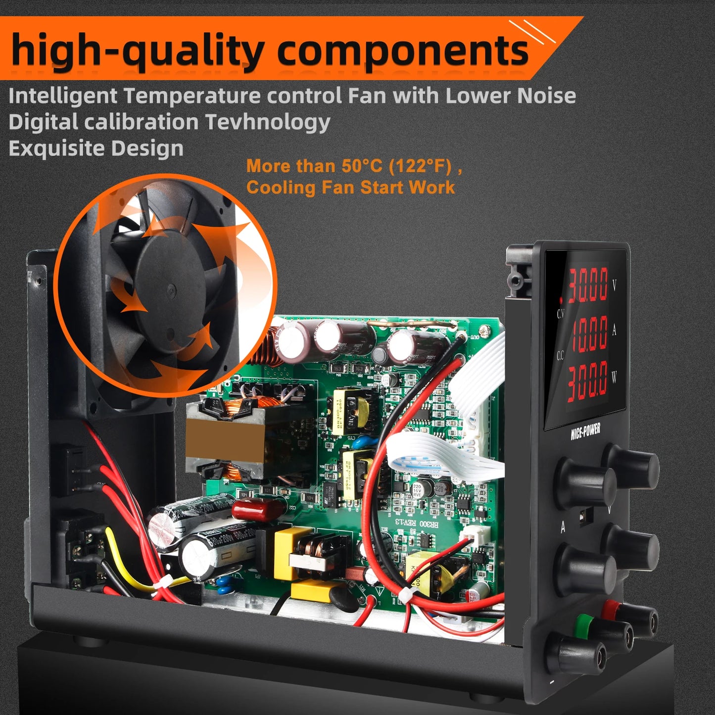 Adjustable DC Power Supply 30V5A150W Variable Bench Power Supply with 4-Digit LED Display,USB Port, for Lab, Electronics Repair,
