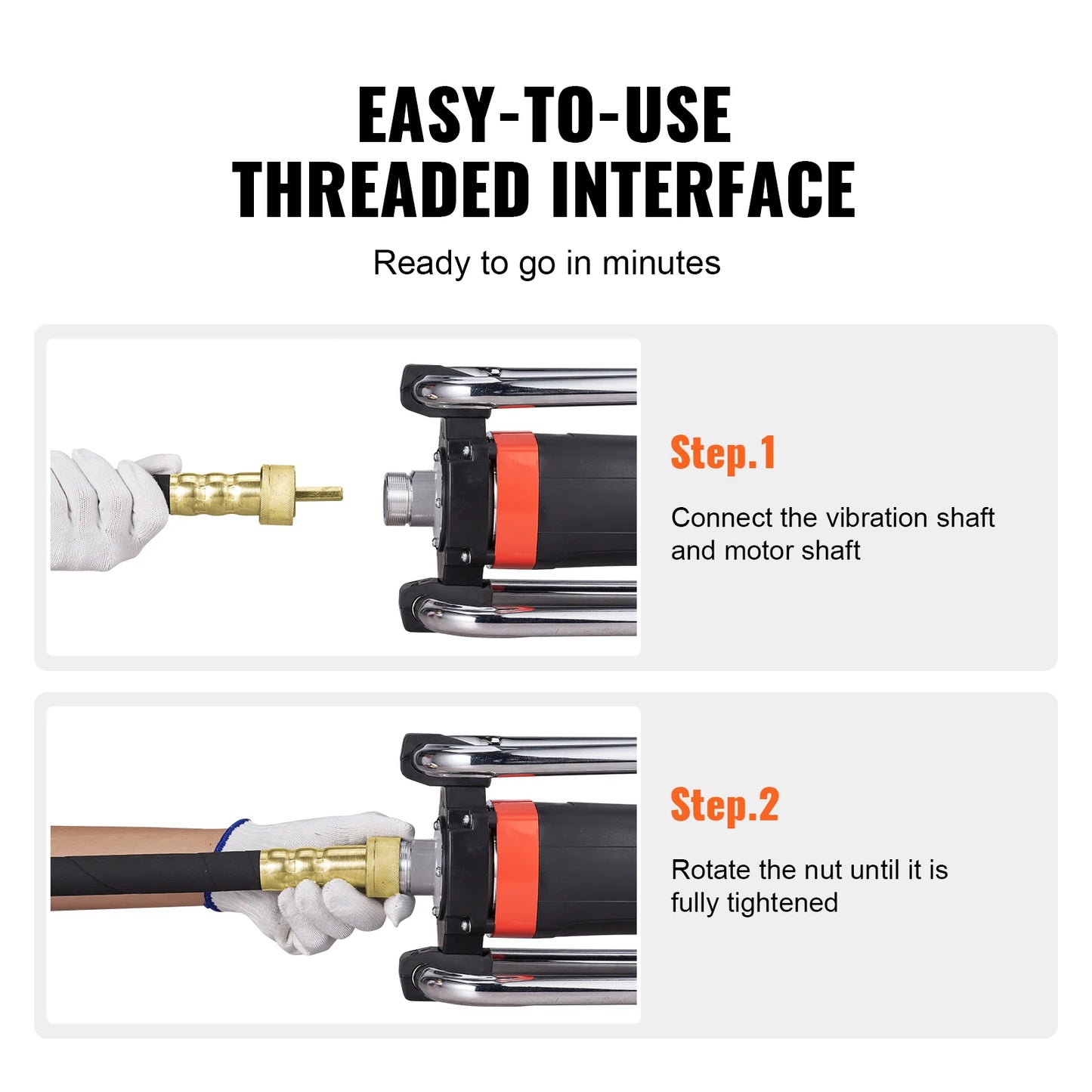 SucceBuy Electric Concrete Vibrator 1300W 16000 VPM 2HP Copper Motor Handheld Portable Pencil Remove Air Bubble and Level