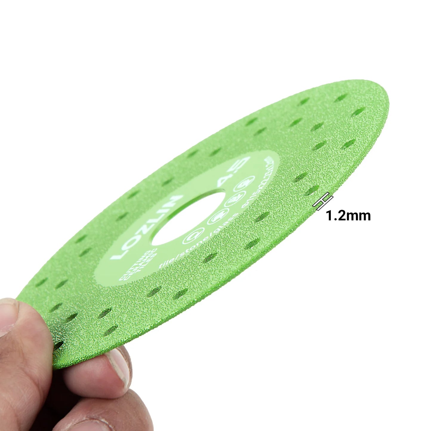 LOZLIN 3PCS/3PCS 115mm Diamond Saw Blades For Cutting And Grinding Tile And Marble,Ceramic, 45 Degree Chamfered Cutting Disc Porous Design, Angle Grinder Tools