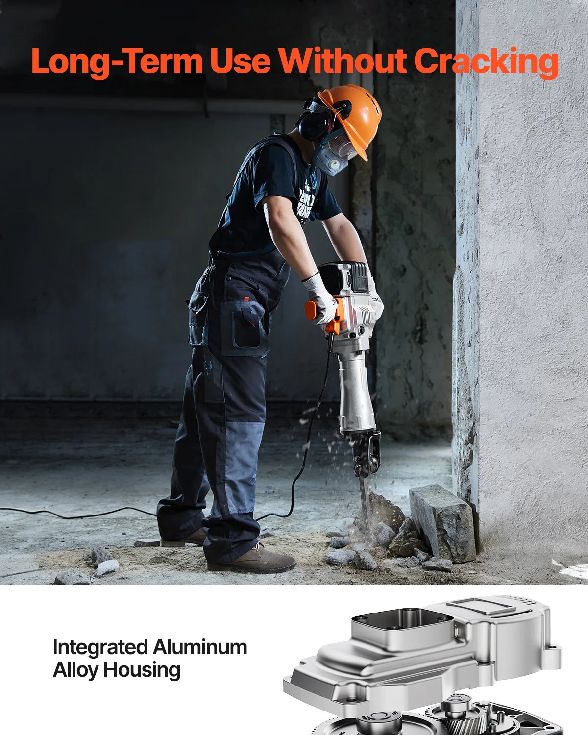 SucceBuy Demolition Jack Hammer 2100W Electric Jackhammer Heavy Duty 1650 BPM Industrial-Grade Jack Hammer Concrete Breaker