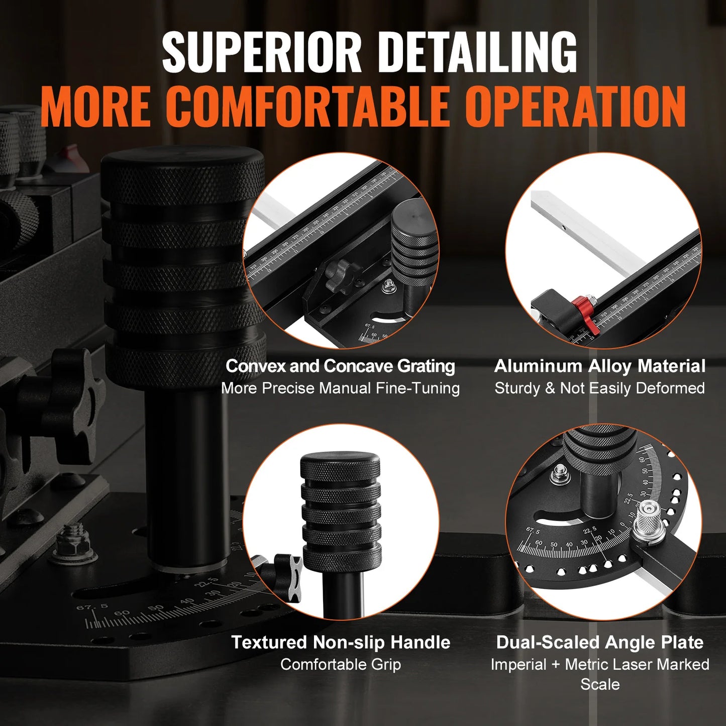 SucceBuy Precision Miter Gauge Standard Slot 3/4'' x 3/8'' Aluminum Alloy Table Saw 24/18/19-35 in Grating 15 Angle Stops DIY