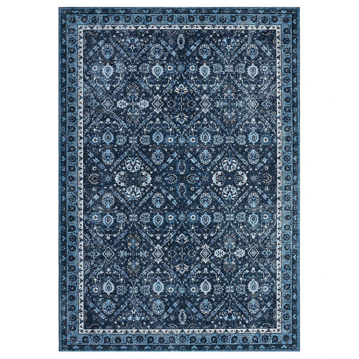 Geometric Polyester Rug, Machine Washable With Stain And Water Resistance
