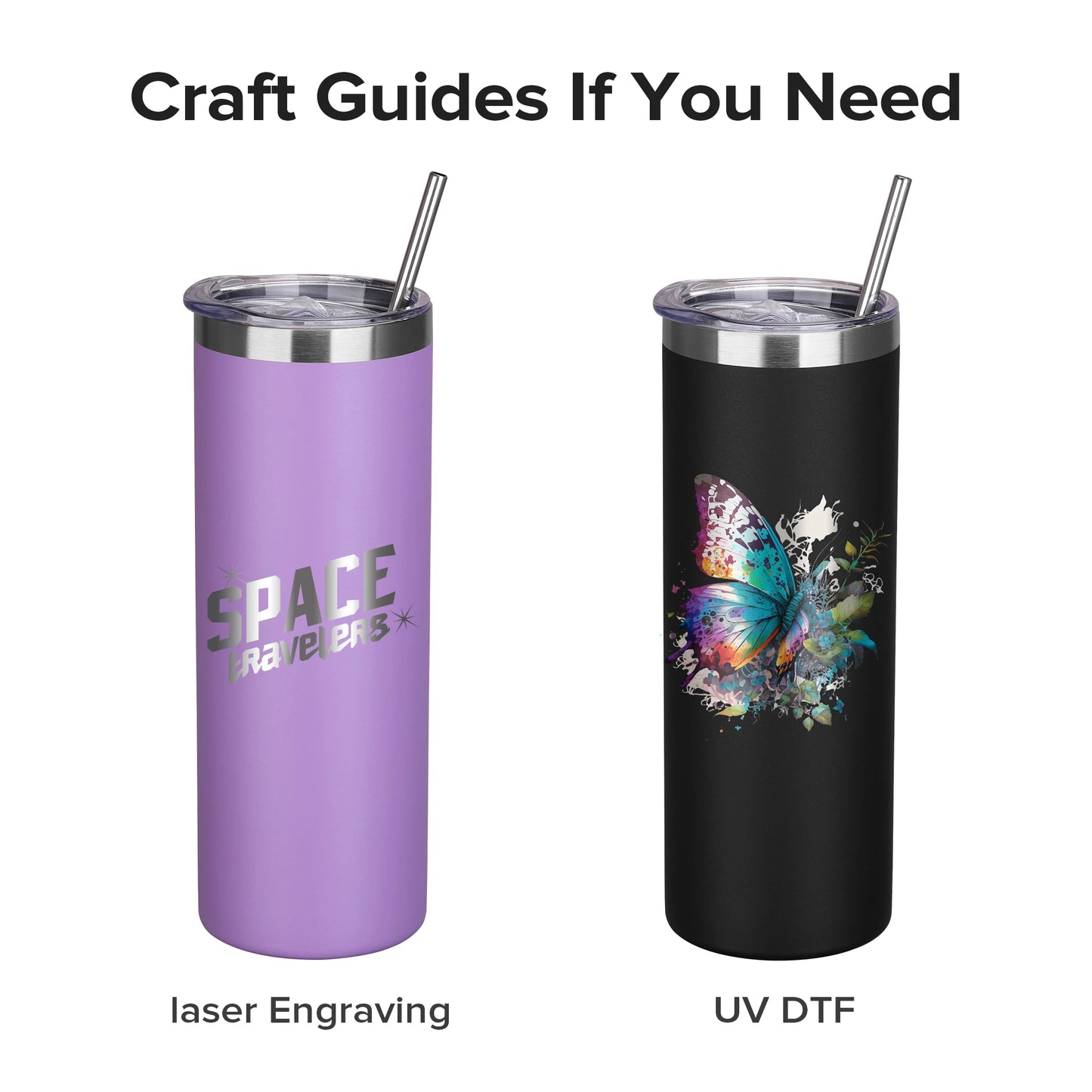 20 Pack 20 oz Skinny Powder Coated Stainless Steel Insulated Slim Tumbler,with Lid and Straw ,for Laser Engrave,DIY Gift