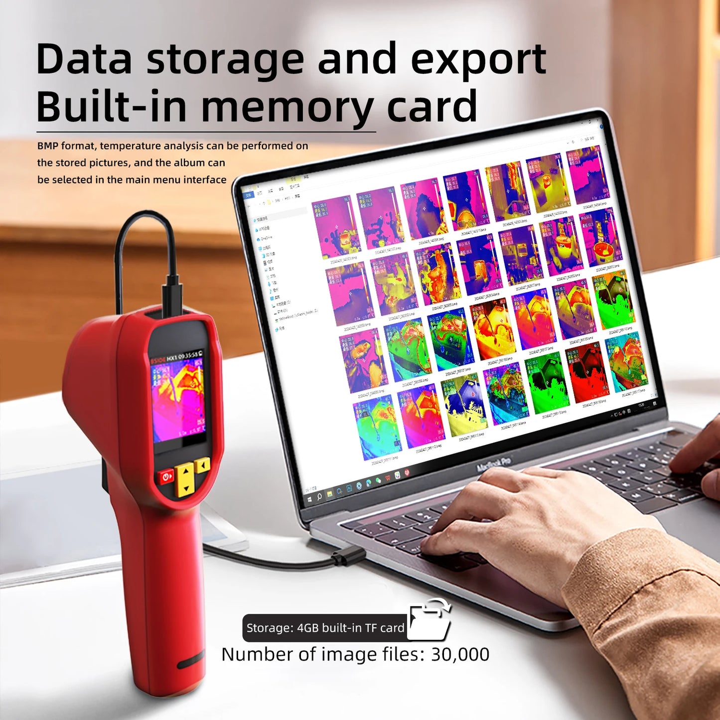 HX1 Thermal Imager Camera Professional Handheld 240×240 Resolution -20~550C 15 Color Palette Save Pictures PC analysis software