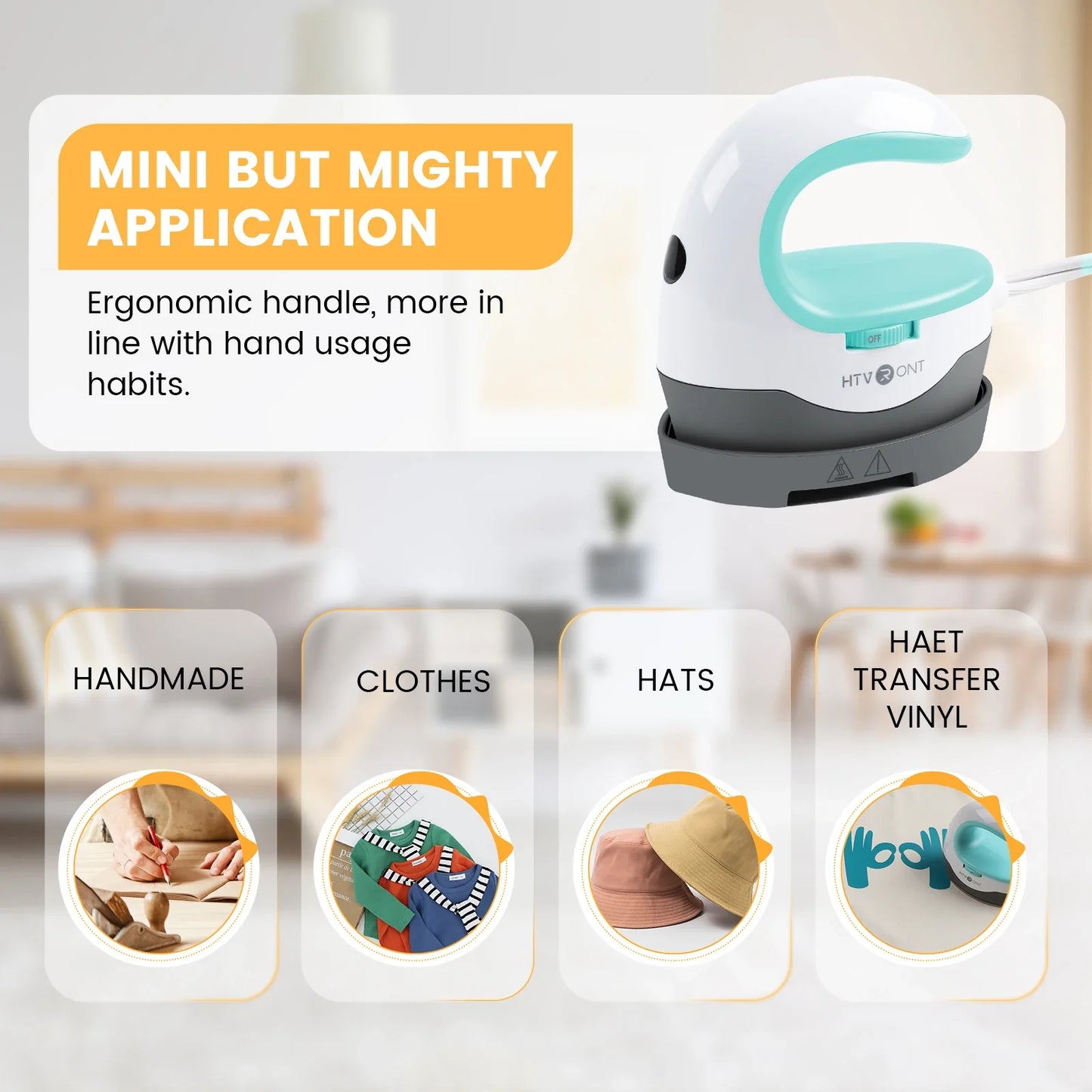 HTVRONT Heat Press H1 Mini Heat Press Machine DIY Auto Easy Heating Transfer Iron On HTV for Clothes Bags Shoes Hat T-shirts
