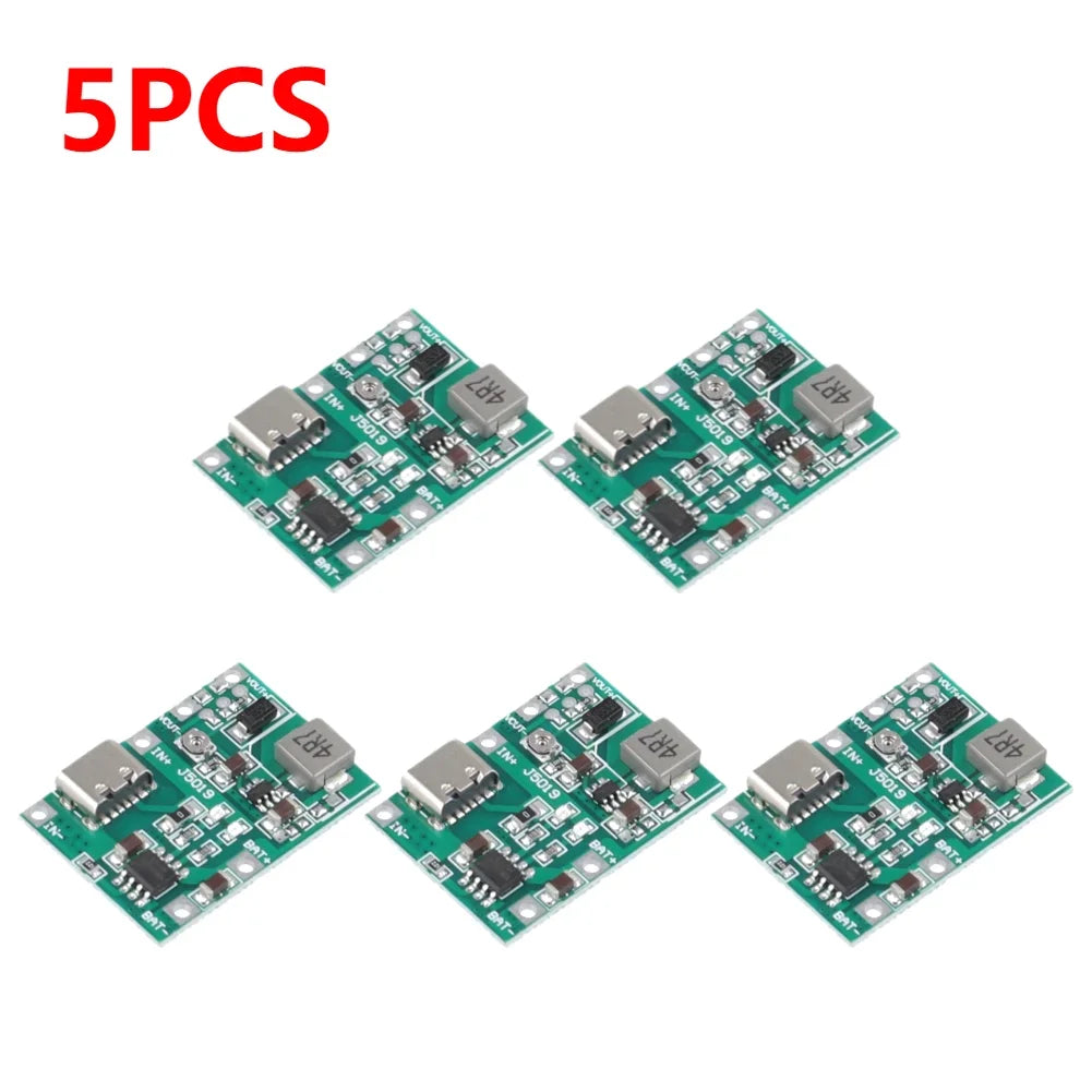 1-10PCS Lithium Li-ion 18650 Battery Charger Board Boost Module Type-C 3.7V 4.2V DC-DC Step Up Boost Module TP4056 DIY Kit Parts