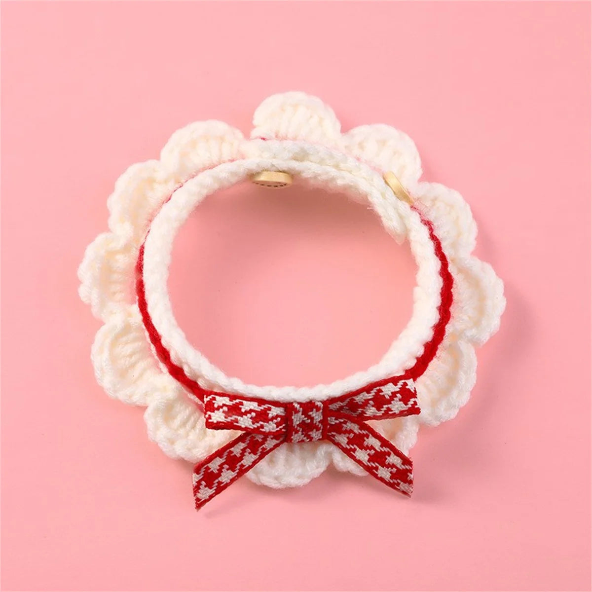 Adorable Hand Knitted Bow Collar For Cats And Dogs