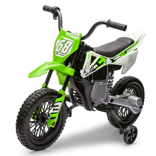 HiMiss Kids Electric Dirt Bike With Training Wheels Motorcycle
