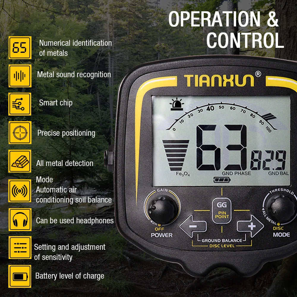 TX-850 Underground Metal Detector Professional Accuracy Scanner Search Finder Gold Detector 2.5m Depth Treasure Hunting Tool