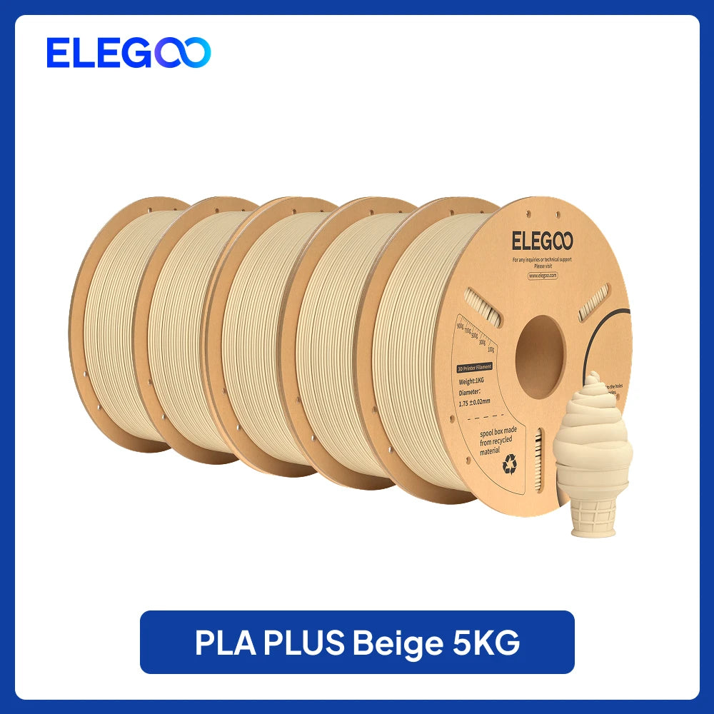 ELEGOO 4KG/5KG/10KG PLA+ Filament 1.75mm 3D PLA for FDM Printer