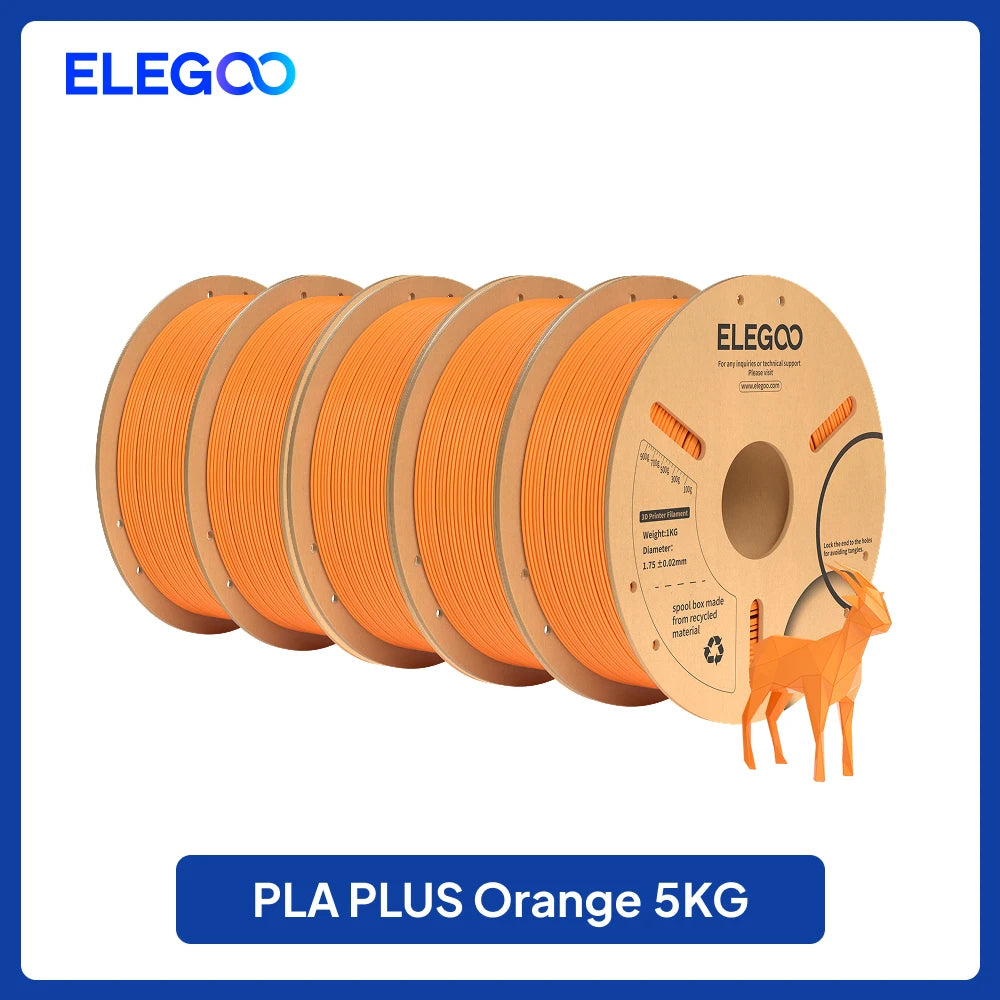 ELEGOO 4KG/5KG/10KG PLA+ Filament 1.75mm 3D PLA for FDM Printer