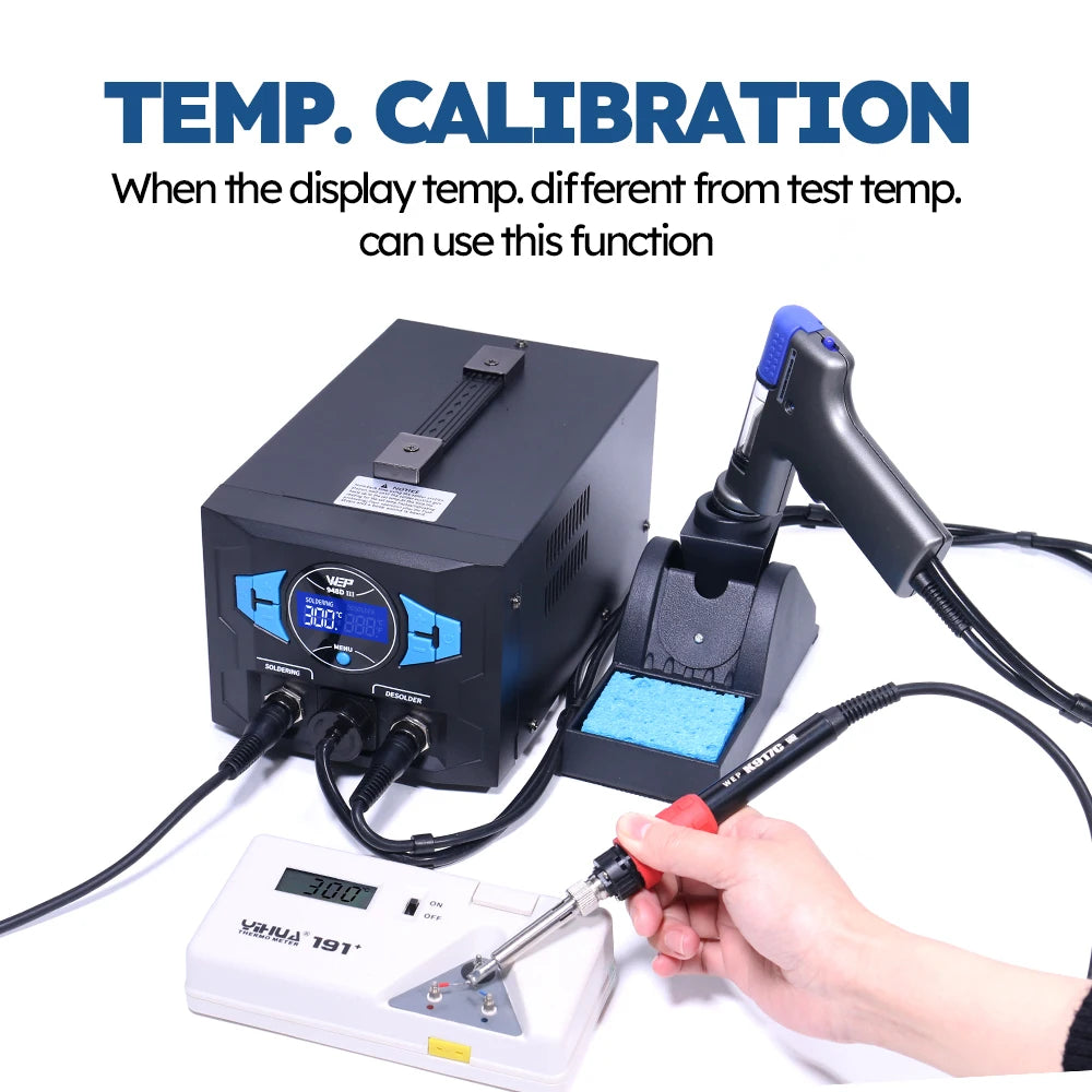 WEP 948D-III 2-IN-1 ESD Safe Desoldering Station With Fast-Heating Desoldering Gun And Soldering Iron High Power WEP 948 Station