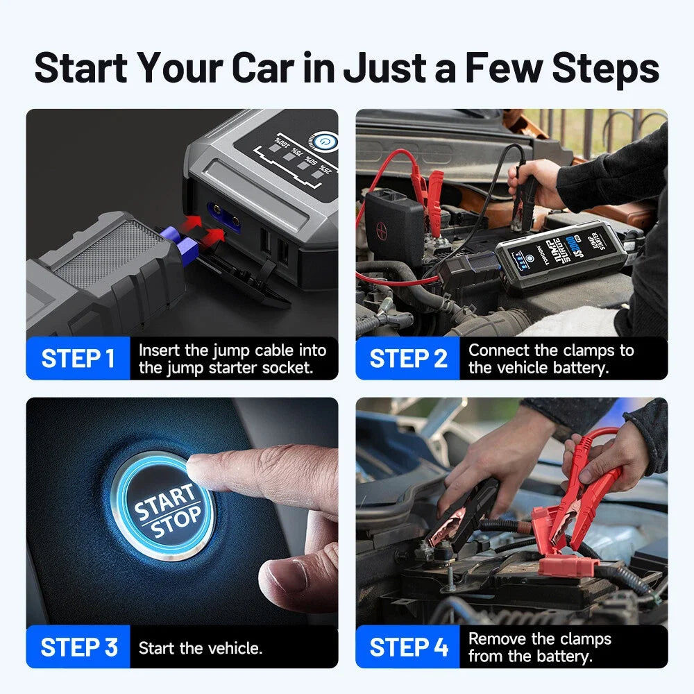 Topdon JS2000 pro/JS1500/JS1200pro 2500/1800/1200A Jump Starter Power Bank 12V Car Starting Device 16000Mah Battery for Booster