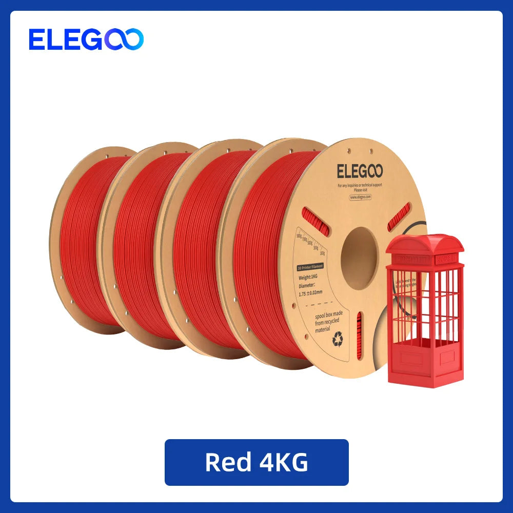 ELEGOO 4KG/5KG/10KG PLA+ Filament 1.75mm 3D PLA for FDM Printer