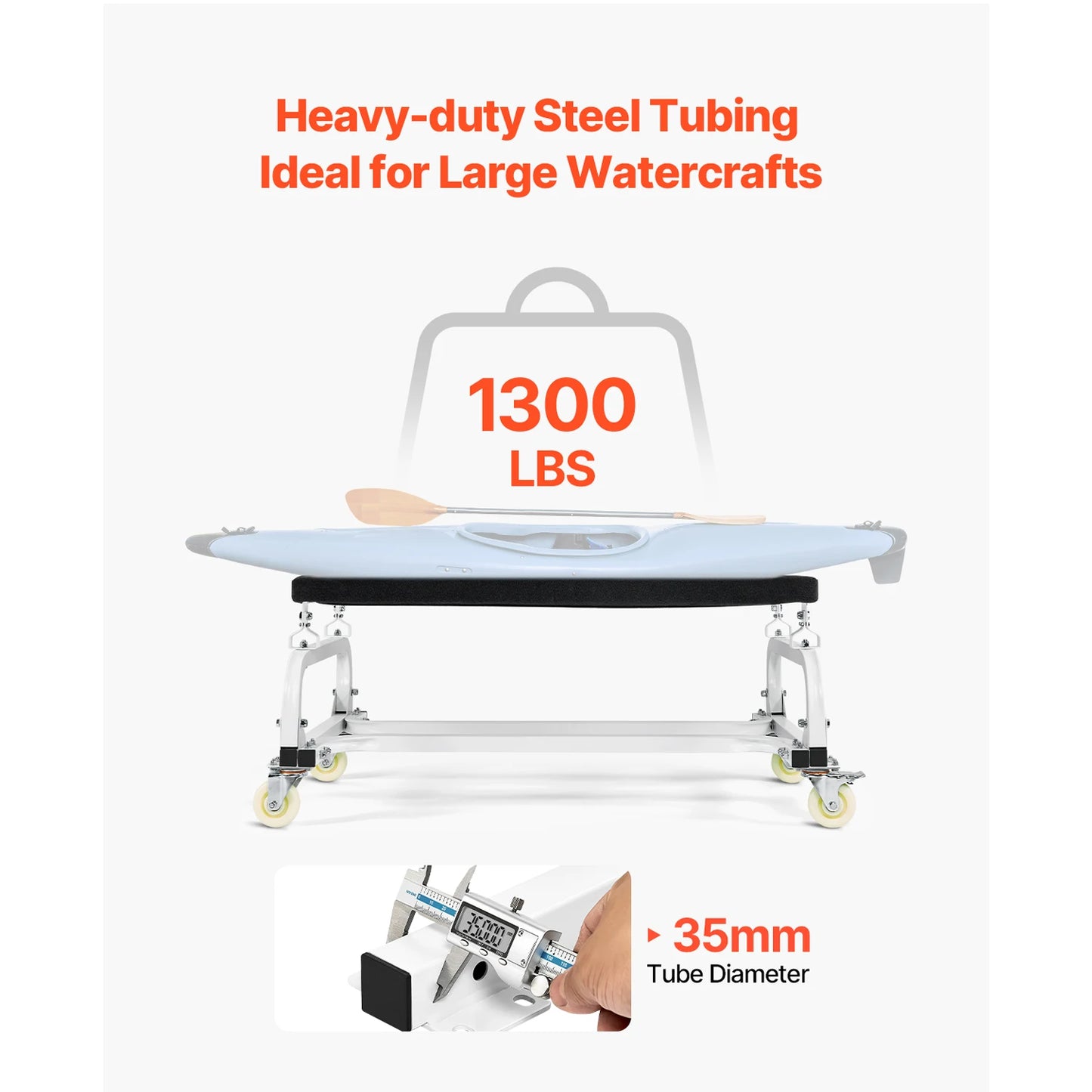 SucceBuy 1000/1300LBS Watercraft PWC Dolly Jet Ski Stand PWC Cart with 4 Casters & Adjustable Bunks for Moving Kayaks Speedboats