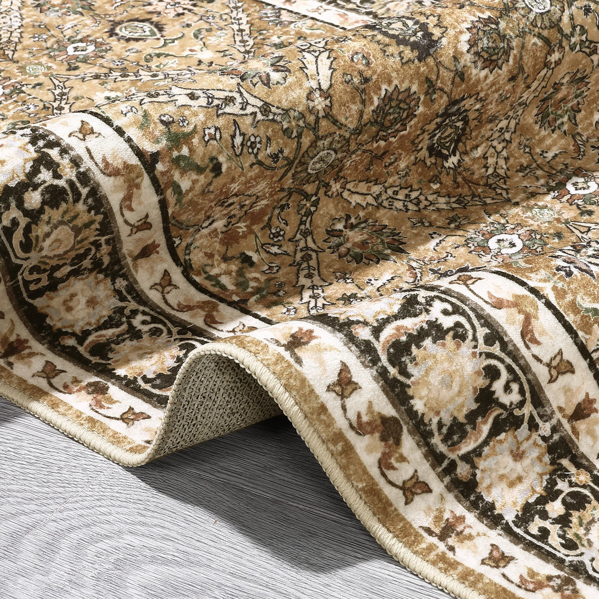 Geometric Polyester Rug, Machine Washable With Stain And Water Resistance