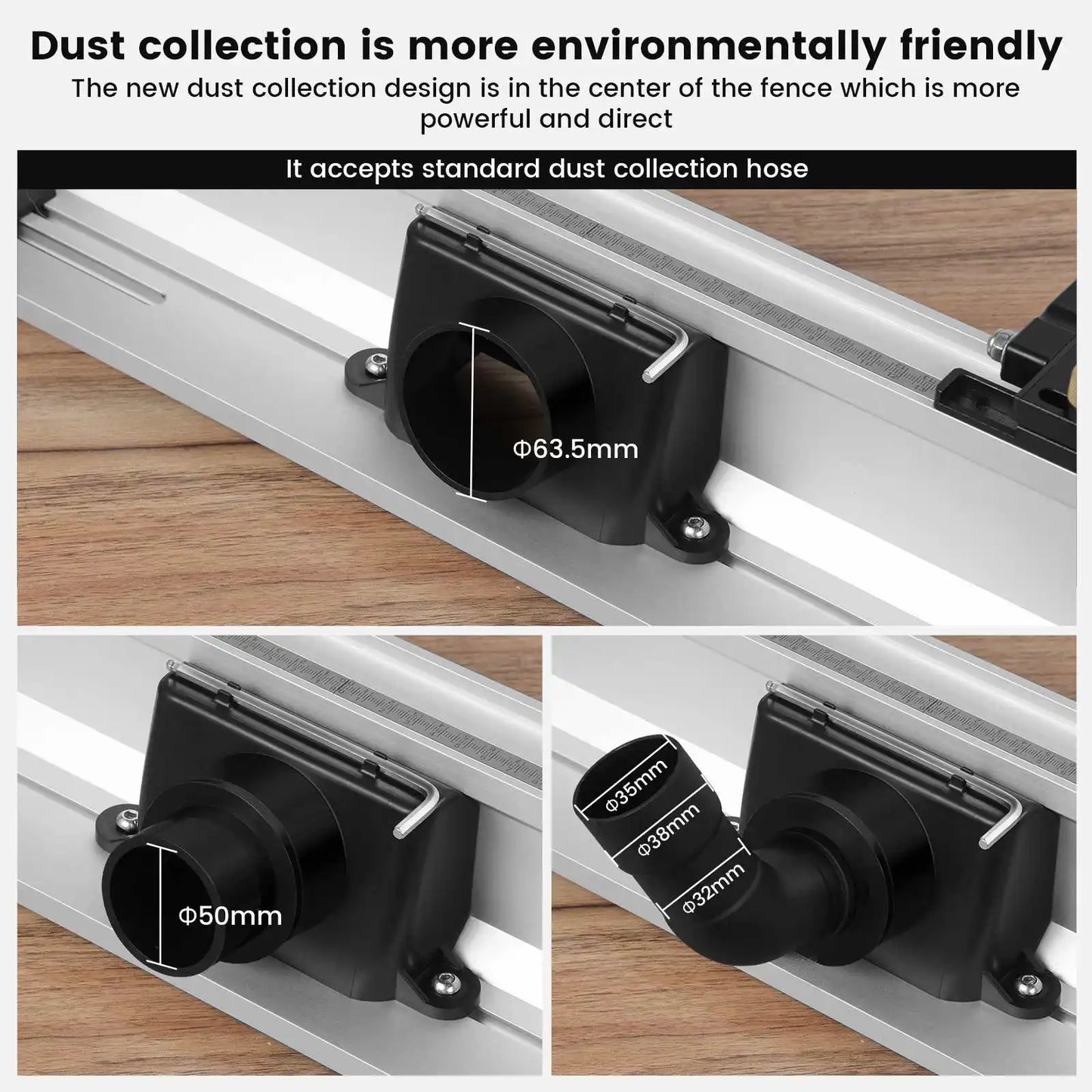700mm Woodworking Router Table Fence Aluminium Alloy Profile Fence with 300mm T-track Sliding Brackets Bit Guard by ENJOYWOOD