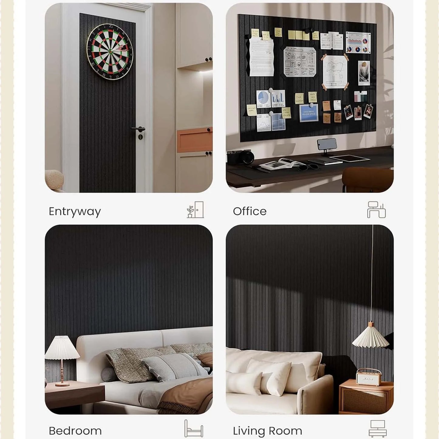 6/12PCS Felt Wall Panel Stickers Decorative Bulletin Board for Photo Display Living Room Bedroom TV Background Wall Home Decor School Decor