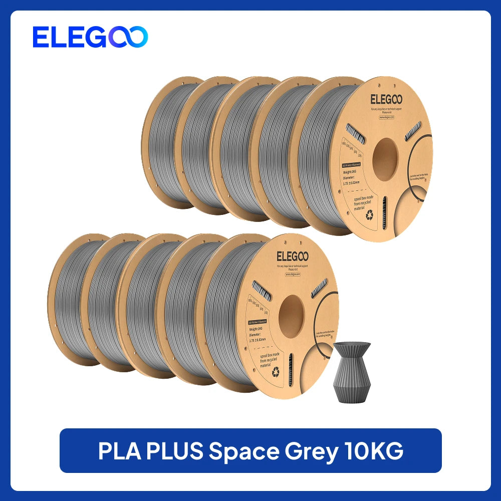 ELEGOO 4KG/5KG/10KG PLA+ Filament 1.75mm 3D PLA for FDM Printer