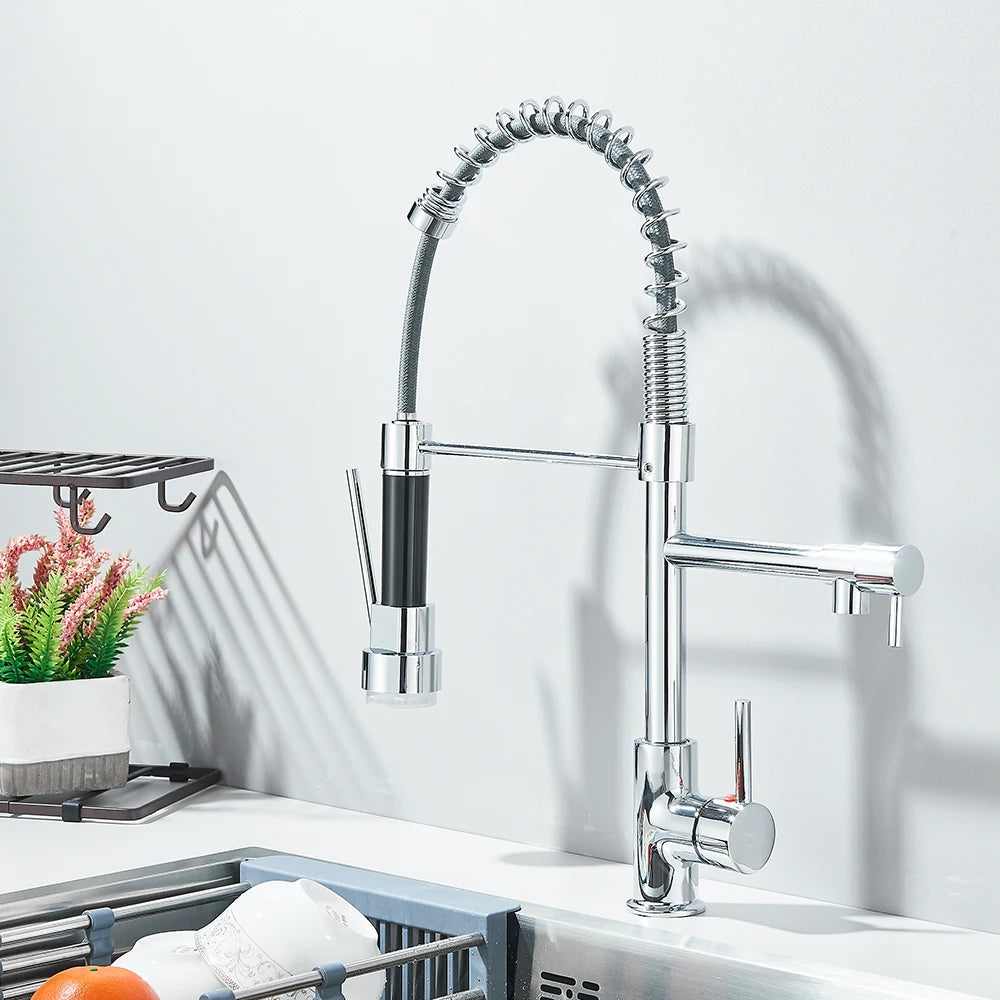 Shinesia Kitchen Pull Down Faucet 304 Stainless Steel Single Handle