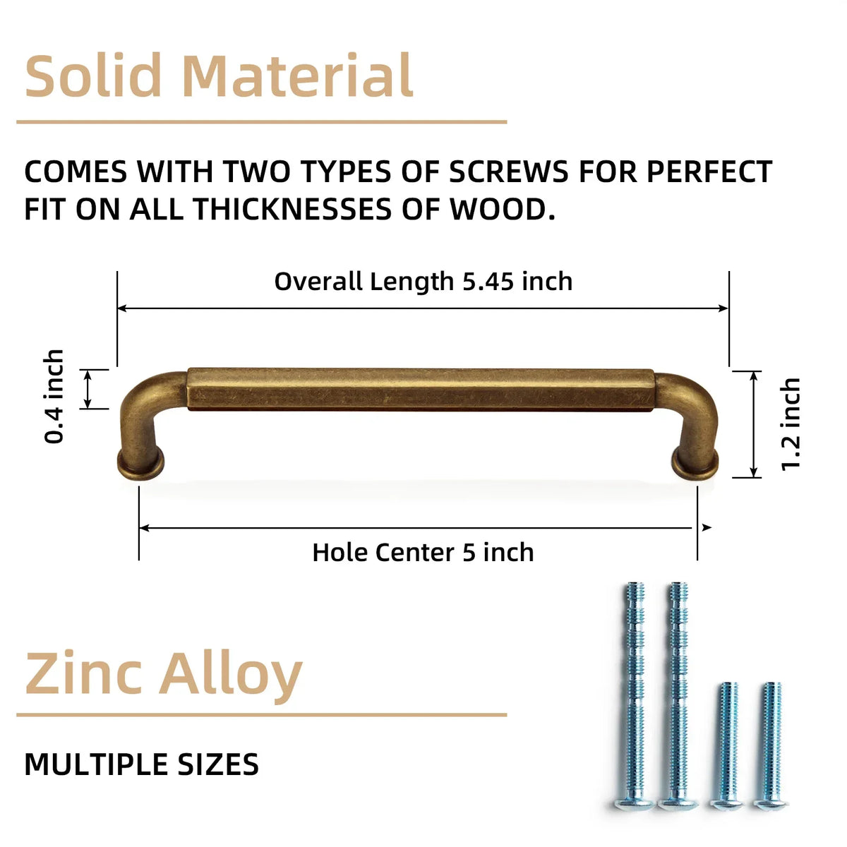 5 Inch （128mm） Hole Center Cabinet Pulls Antique Brass Zinc Alloy Kitchen Drawer Pulls Dresser Knobs Drawer Handles Hardware