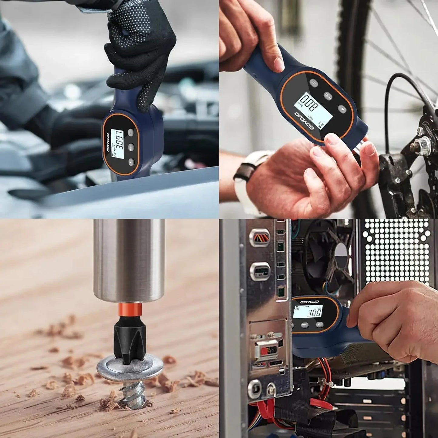 GOYOJO Torque Screwdriver Digital 7.08–70.8 in-lb / 0.8–8 Nm, 1/4" Adjustable Screwdriver Torque Wrench Set with Buzzer/Magnetic Bits Notification for Bike Repairing, Tools, Maintenance and Mounting