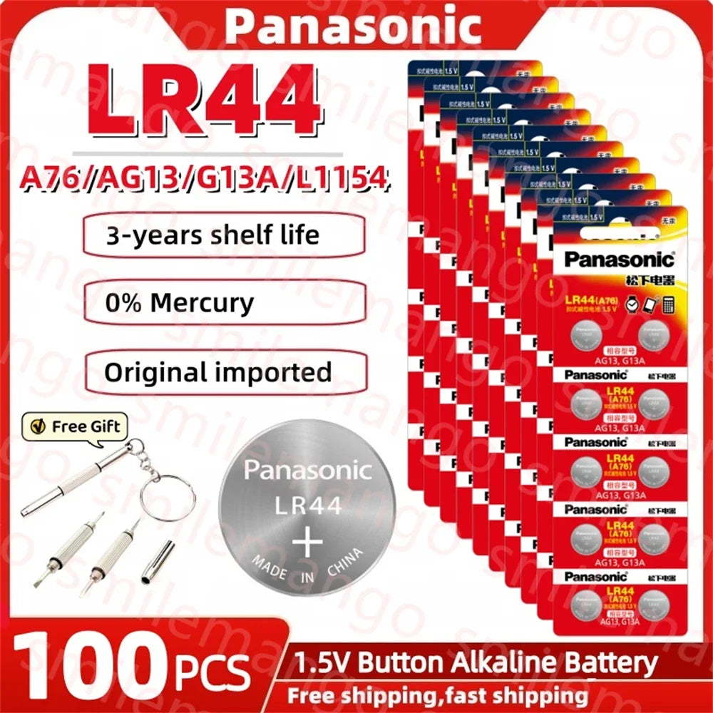 Panasonic 10 To 100pcs Alkaline Button Cell Battery