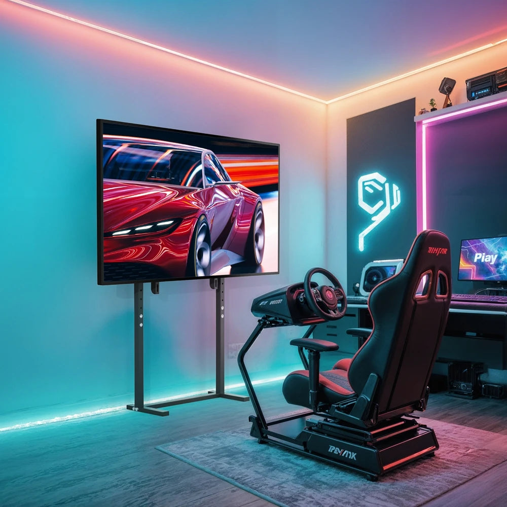 UNHO höhenverstellbarer mobiler TV-Ständer, geeignet für 32-85-Zoll-LED-LCD-Bildschirm, porenfreie Installation, kompatibel mit Panel-TV, Spielmonitorständer, VESA-Standard 600 × 400 mm, maximale Tragfähigkeit 40 kg / 8