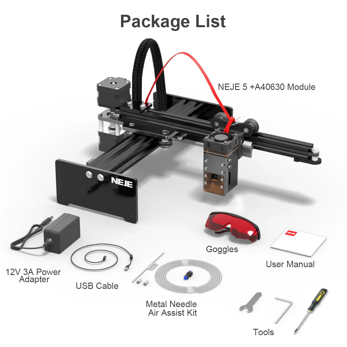 NEJE 5 A40630 20W Portable Smal Laser Engraver Laser Cutting Machine for Logo Metal Wood Plastic Acrylic leather Acrylc Beginner