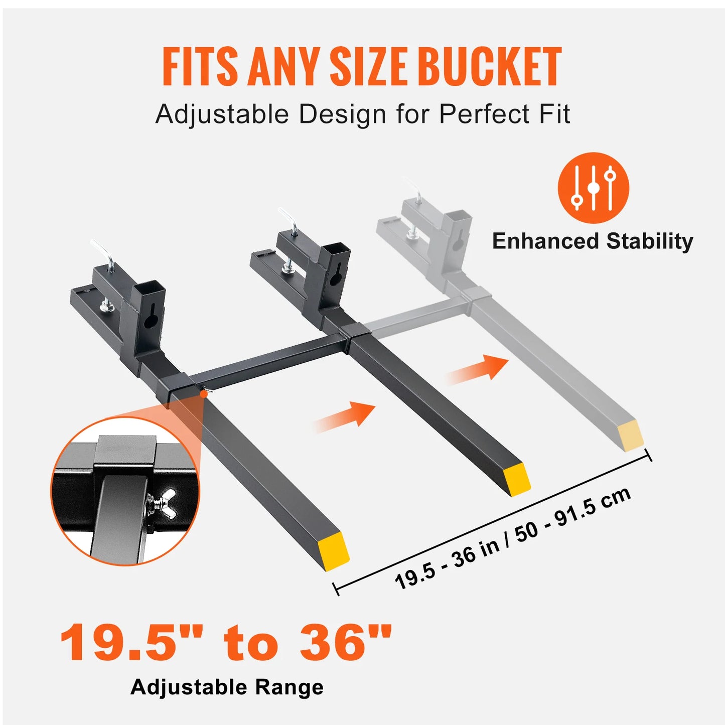 SucceBuy 43" Clamp on Pallet Forks 2000lbs Tractor Bucket Forks Heavy Duty Pallet Forks for Tractor Attachment Skid Steer