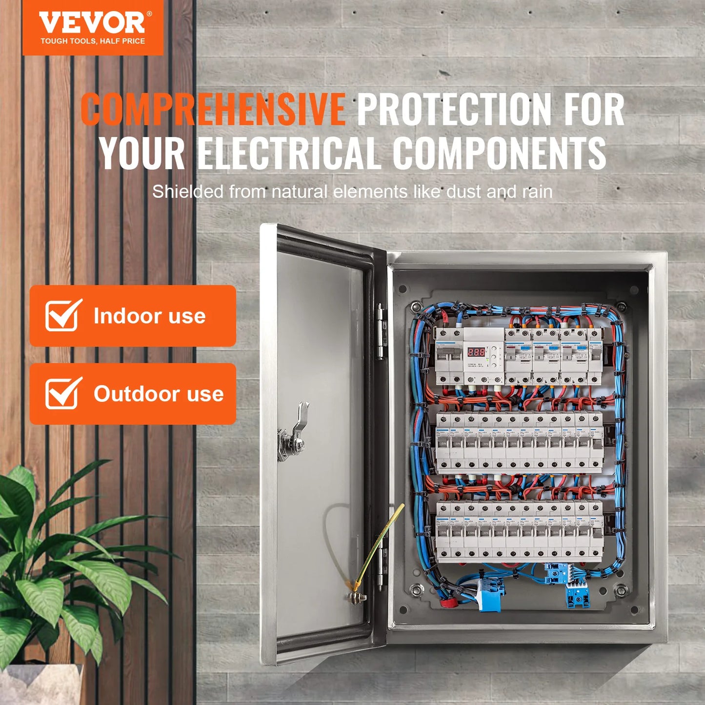 VEVOR Stainless Steel Electrical Enclosure Box IP66 Outdoor