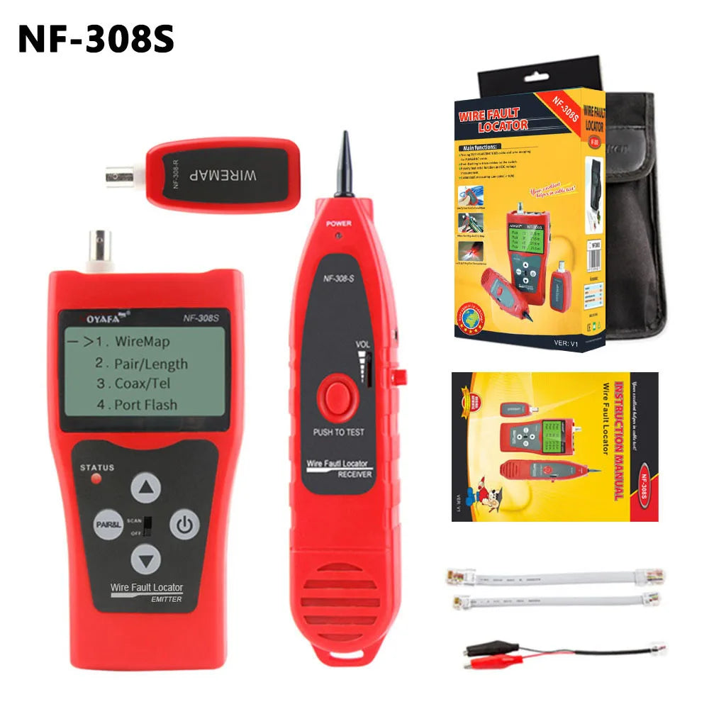 Noyafa Network Cable Tester NF-308S LCD Display Cable Tracker Measure Length Wiremap Tester RJ45 RJ11 Network Tester Tools
